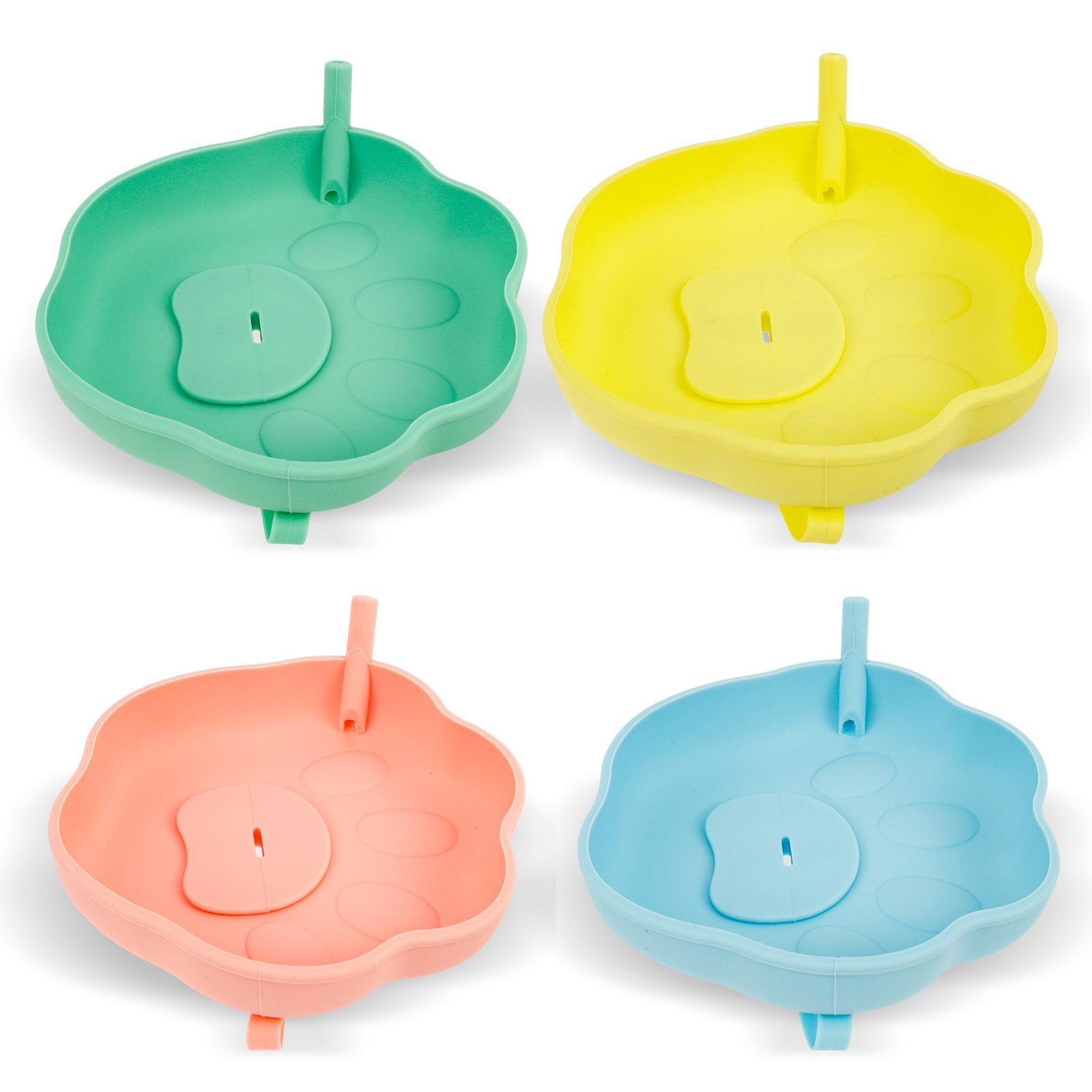 

4Pcs Drip Free Popsicle Holders Silicone Ice Pop Stick Holder Drip Catcher Anti-drip Tray Multi Color Popsicle Protectors