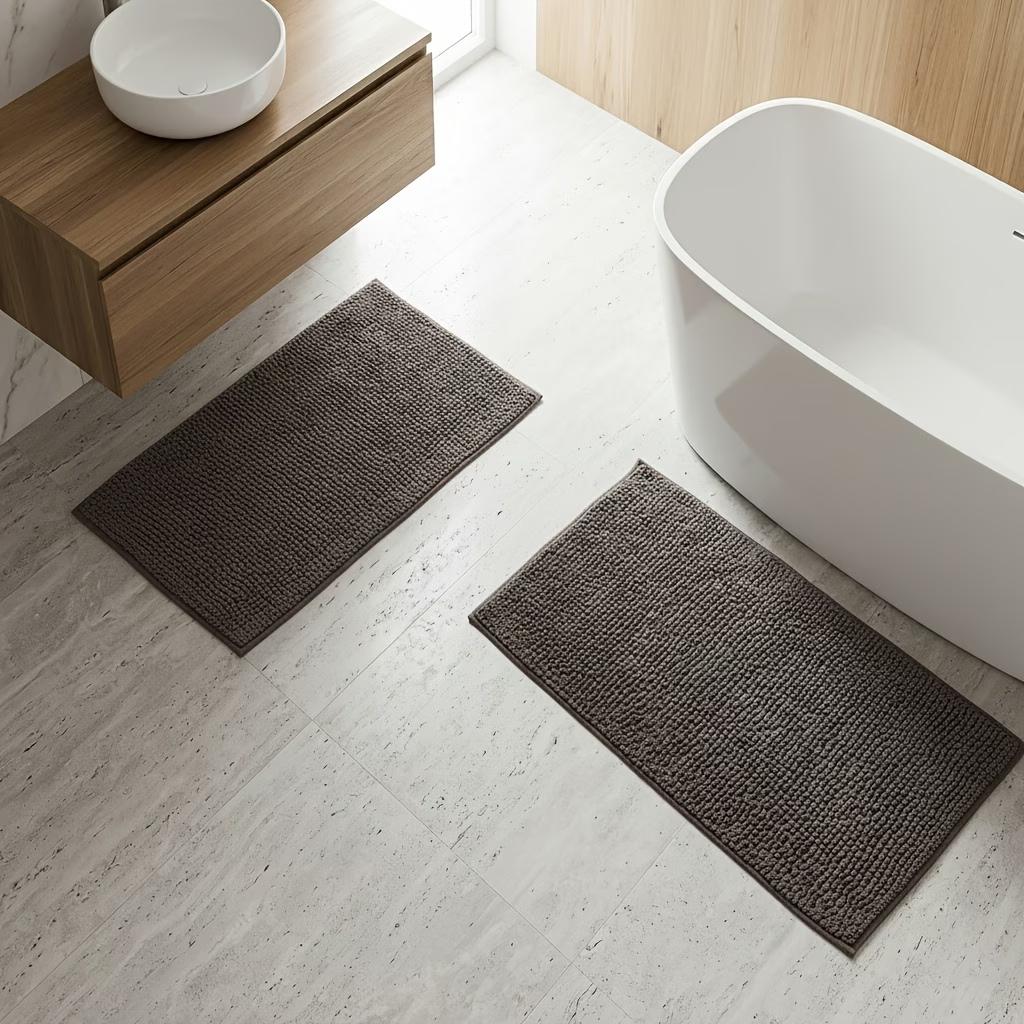 Chenille High-density Short-pile Bathroom Mat, Bathroom Mat/door Mat, Non-slip Household Rug, Does Not Shed Easily.