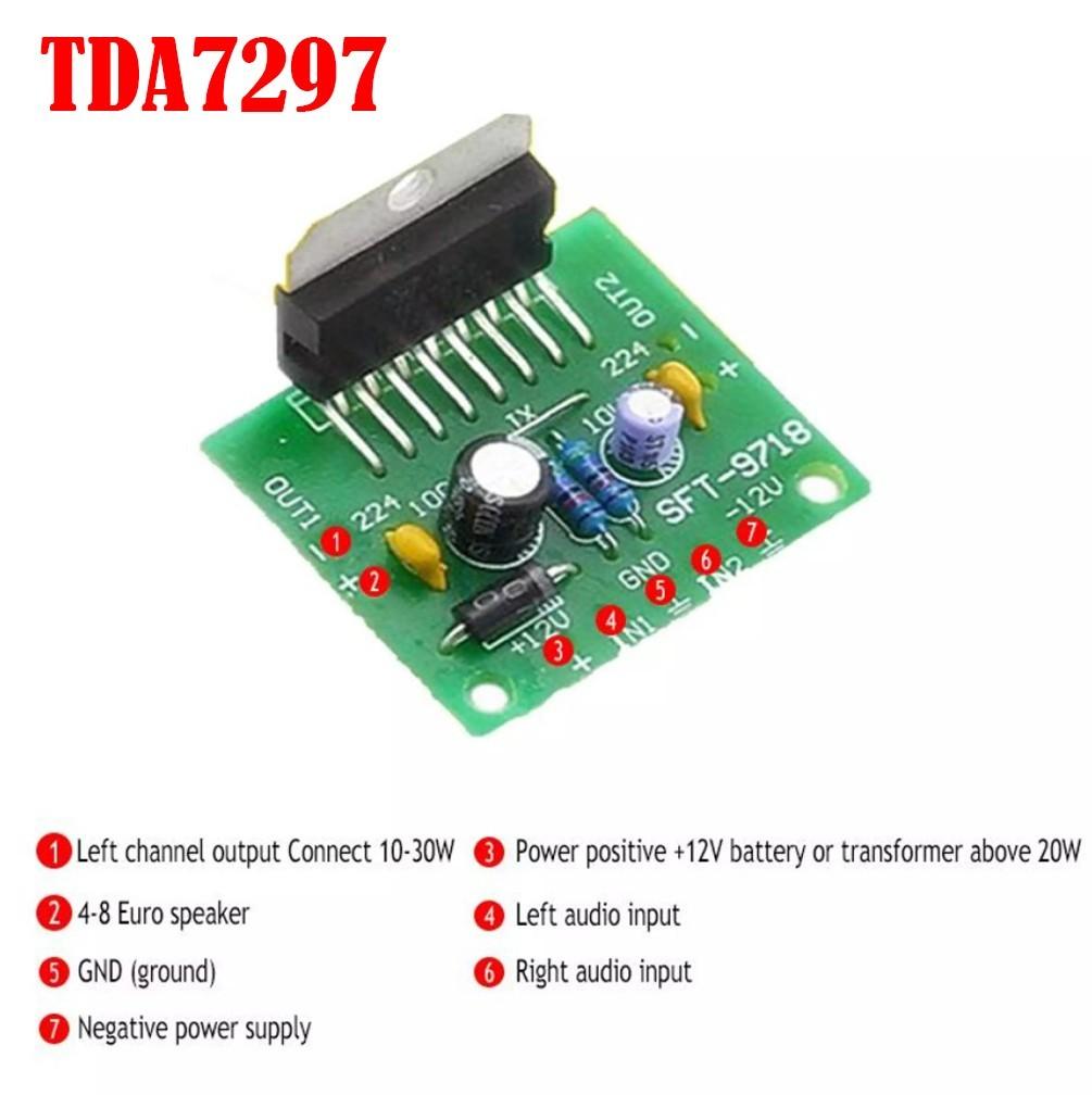 TDA7297 DC 12V Digital Power Amp Lifier 2.0 Kit Dual Channel Electronic DIY