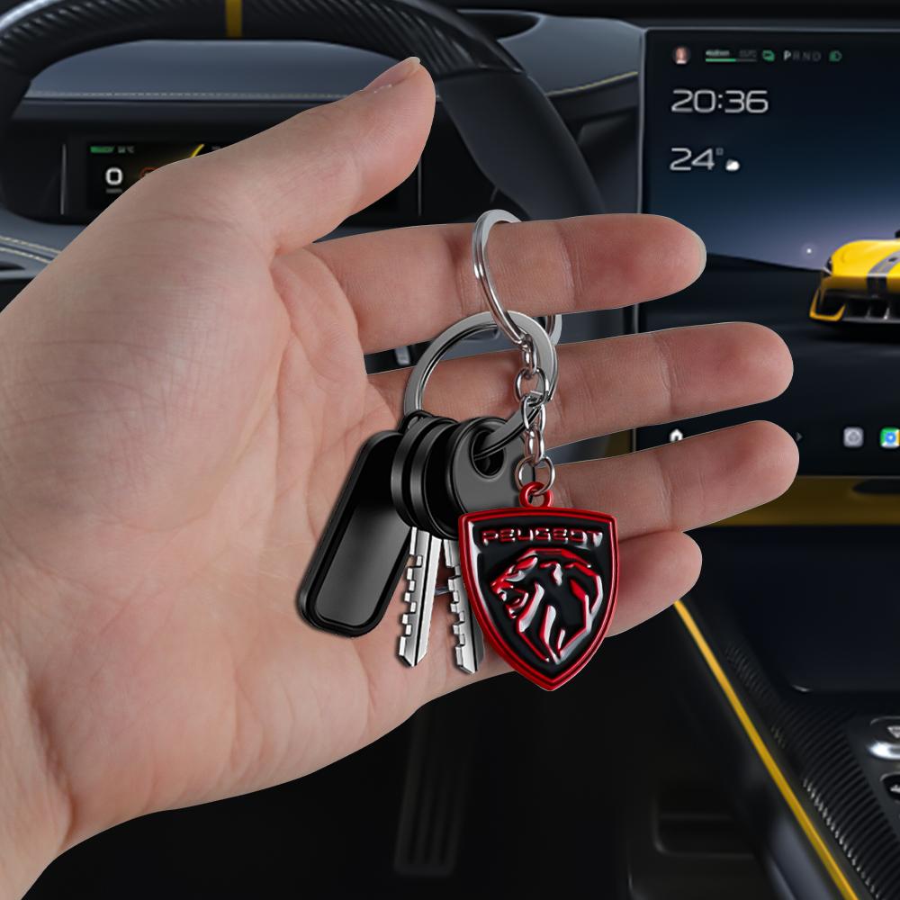 2026 Het Bilklistermärke 3D Metall Lejon Nyckelring Bilnyckelring Tillbehör För Peugeot 207 3008 206 208 308 307 407 508 2008 5008 10