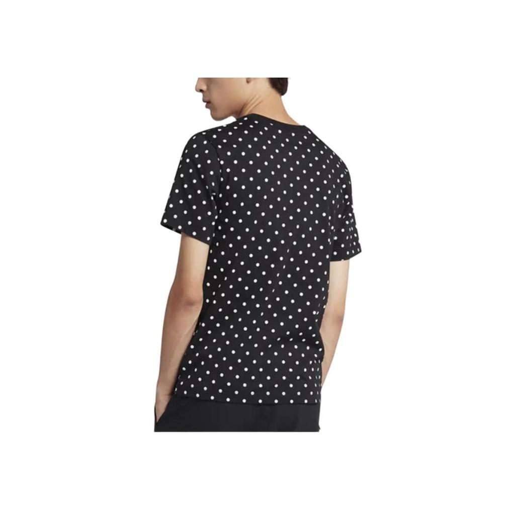 Nike T-shirt Casual a Manica Corta Girocollo a Pois da Uomo Top Nero AJ3709-010