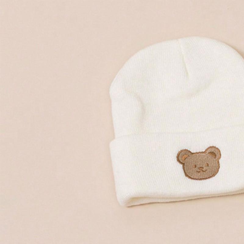 Knitted Hat Cartoon Embroidery Baby Bonnet Caps Hat Winter Warm Hat Beanie Caps for Baby Toddler Children Breathable Hat