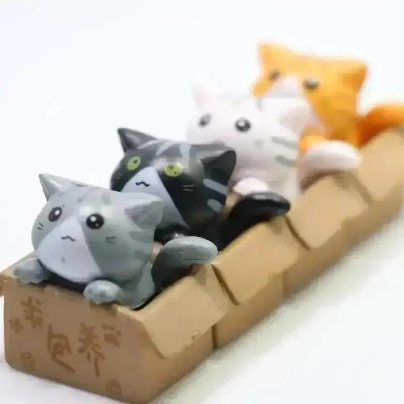 

4 шт. Мини-кошка, украшение, садовая статуэтка котенка, подарок для детей, детская комната, милая игрушка Kawaii, миниатюрные фигурки, украшение для дома 4pcs
