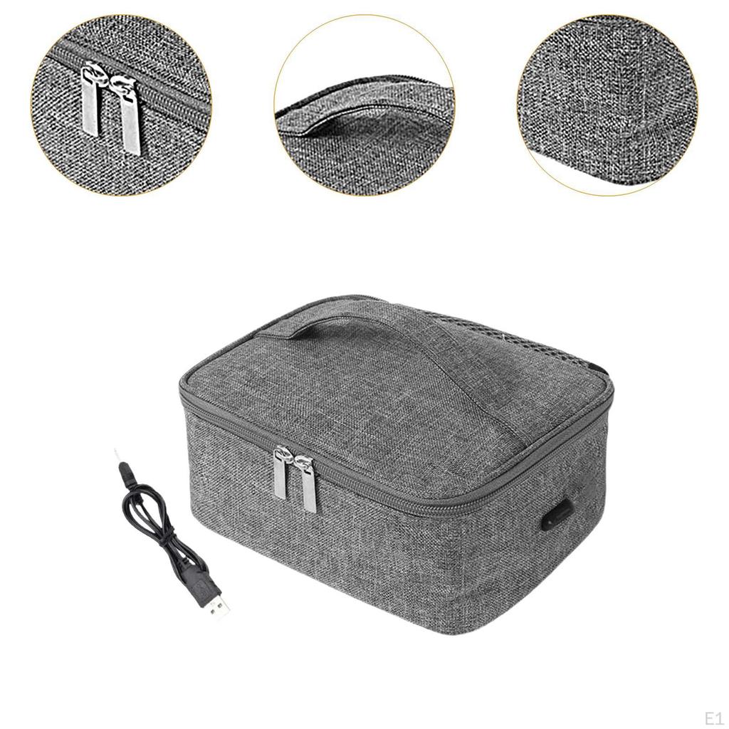 Compact USB Food Warmer with Handle, Lunch Heating Bag for Travel And Outdoor Use
