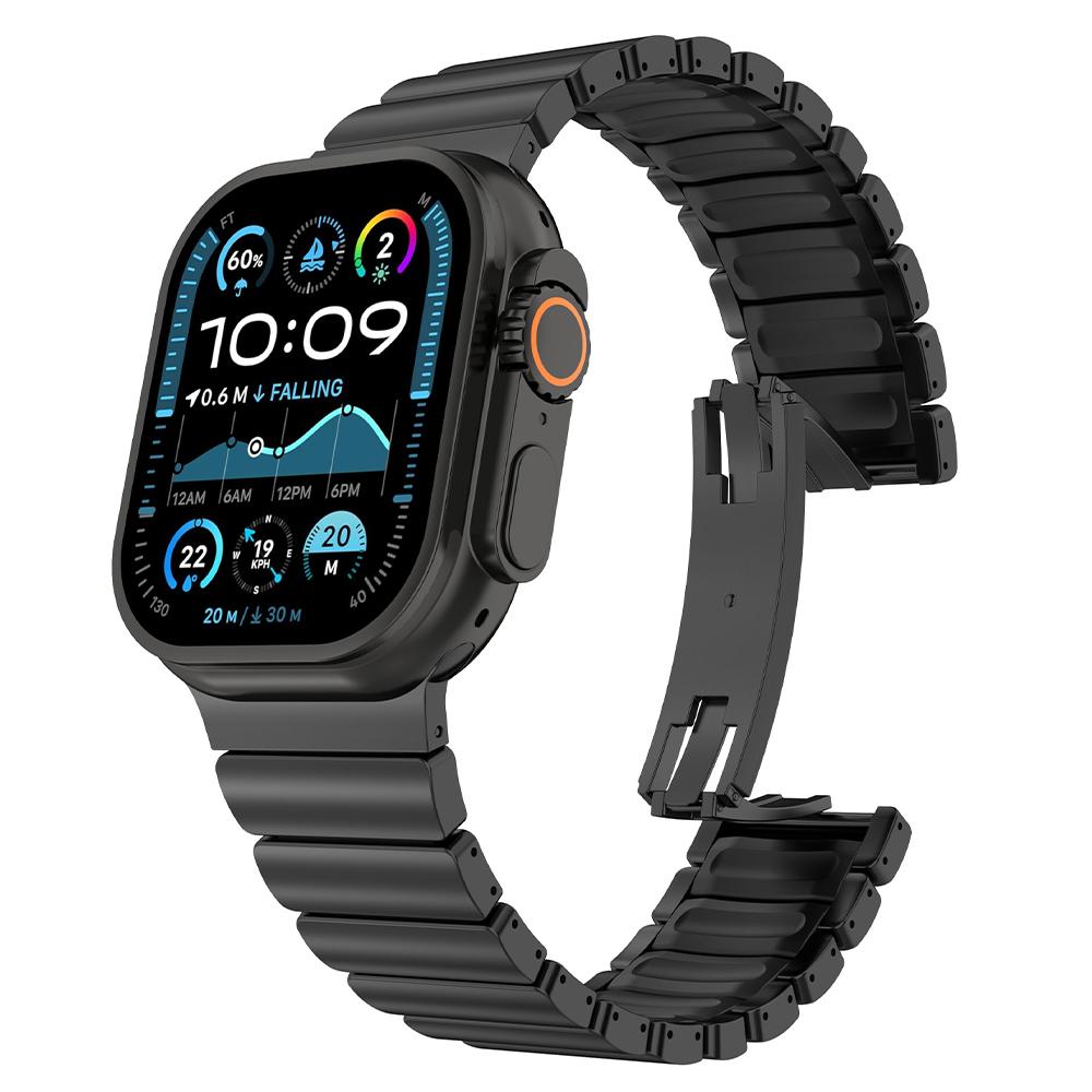 

Титановий фторопластовий гумовий ремінець для Apple Watch Ultra 3 2 49 мм 10 11 46 мм Магнітна стрічка для Iwatch 9 8 7 45 мм 6 SE 3 44 мм 49mm 46mm 45mm 44mm&XL(190mm)