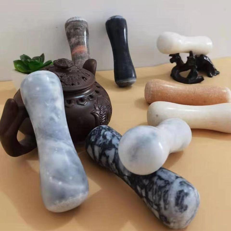 Набор ступки и пестика из натурального мрамора для измельчения чеснока Wanxia Red Model, Random Color