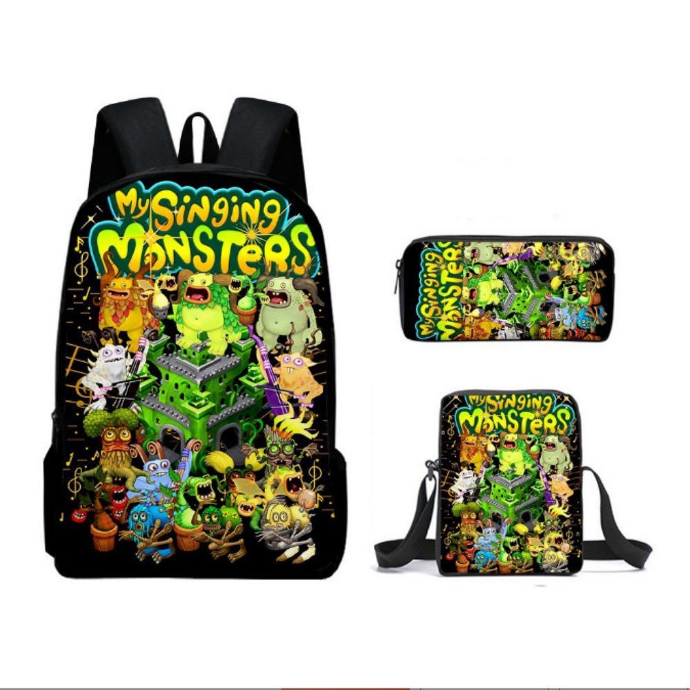 New monster music backpack trendy backpack European and American retro peripheral schoolbag