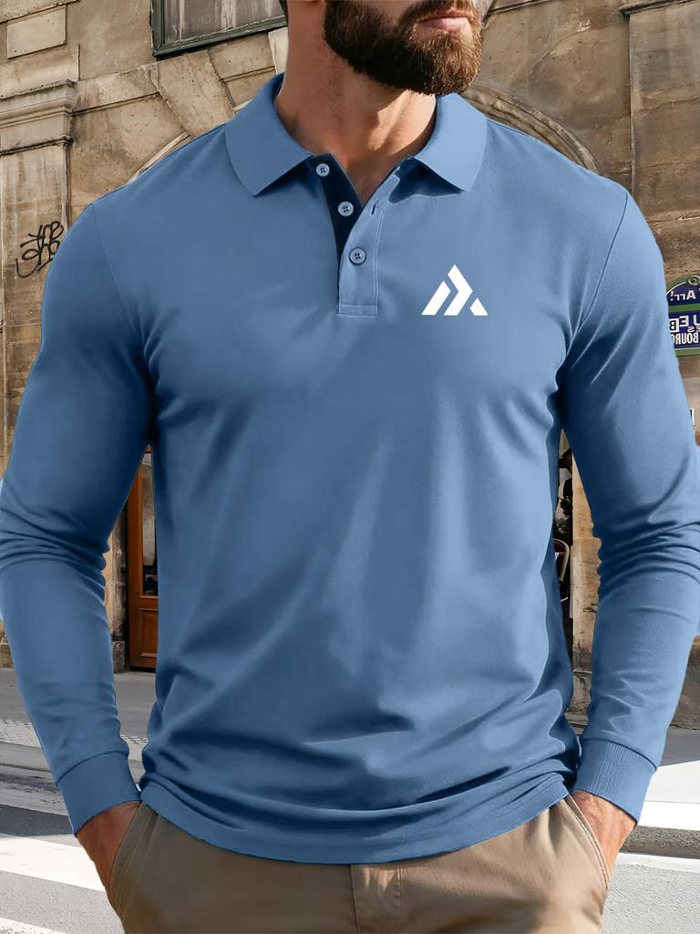 Men's Golf Polo Shirt - Long Sleeve Men's Casual Shirts & Print Tee Tops for Sports And Everyday Wear, Durable Fabric, Comfortable Material