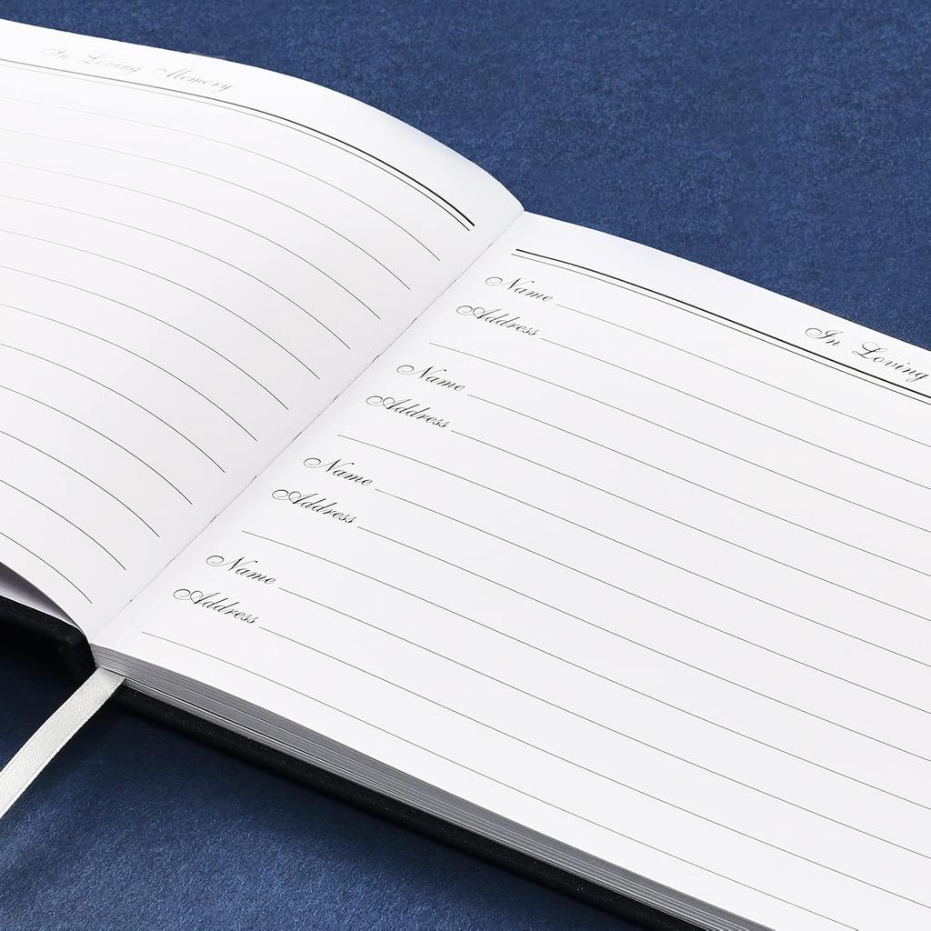 Funeral Guest Book for Memorial Service In Loving Memory Guest Book for Funeral Guest Sign In Book (Book, Navy)