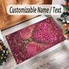 Valentine Love Theme Crystal Velvet Rug Personalized Custom Name Text Soft Floor Mat Home Decor