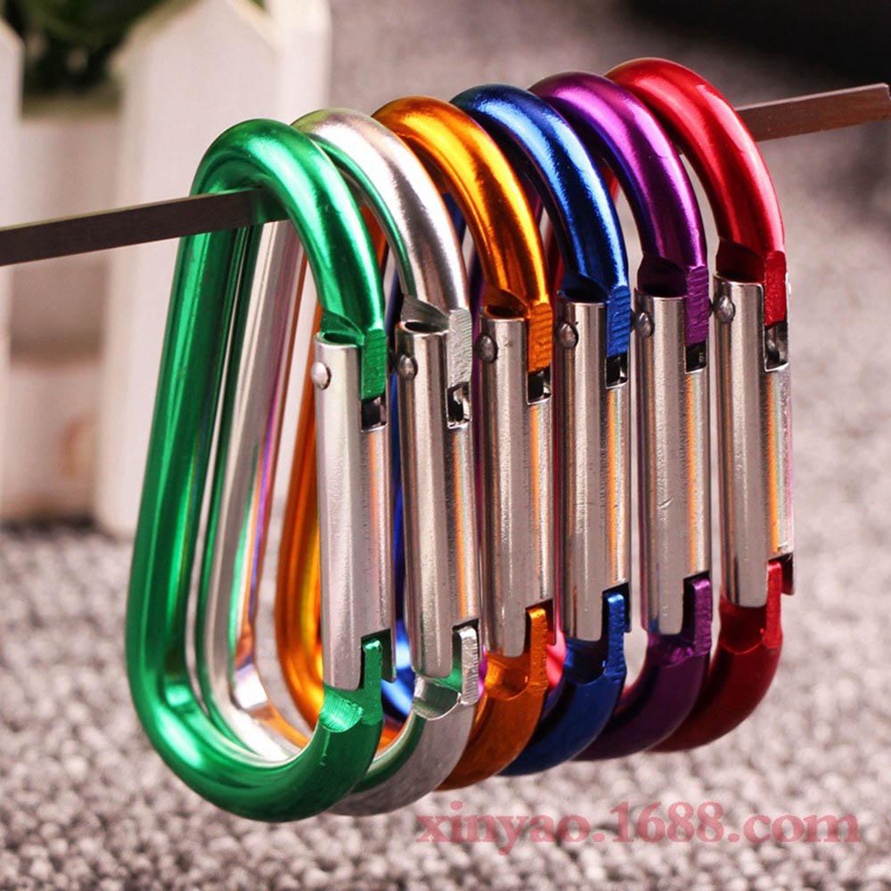 Lightweight Durable Fishing D-shape Keychain Camping Hook Buckle Carabiner Keychain