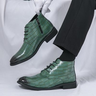 Neue Marke Designer Winter Spitze Alligator Muster Leder Chelsea Knöchelboots Für Herren Trend High Tops Schuhe Zapatos Hombre