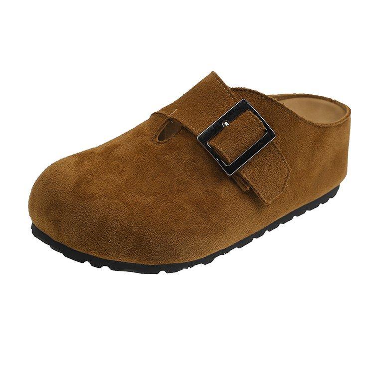 [Yushilai] Japanese retro thick-soled half-slippers for women's 2025 spring new fashionable soft-soled comfortable pedal