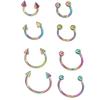 Versatile Alloy Lip Nose Ear Rings Set Sturdy Construction Featuring C Bar and Horseshoe for Fashion Wear