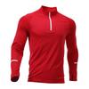 Herrtopp med halv dragkedja, lång ärm, snabbtorkande, för löpning & träning