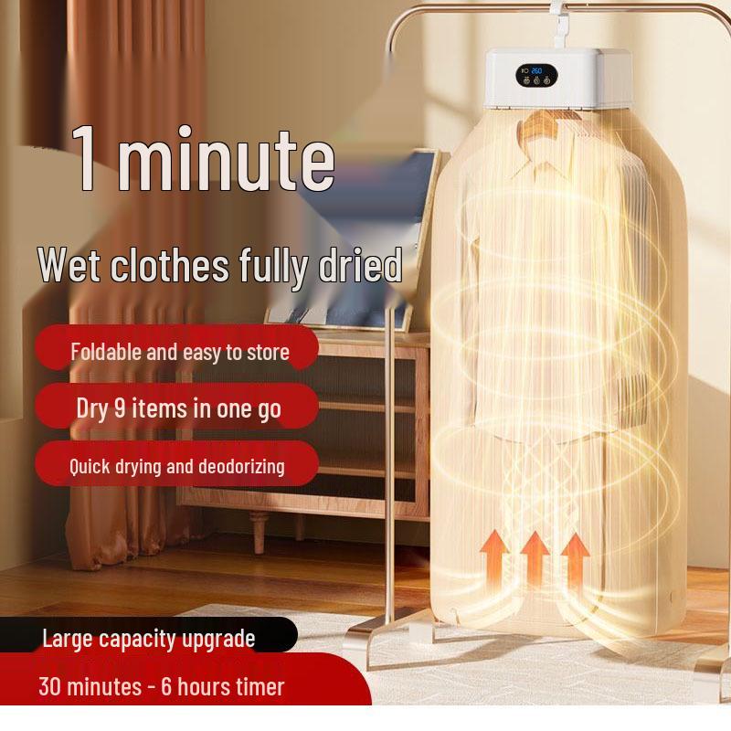 Compact Foldable Automatic Clothes Dryer for Dorms