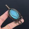 Blue Chalcedony 999 Copper Wire Wrapped Pendant, Handmade Gemstone Pendant Jewelry, Gifts For Wife Brand New Pendant