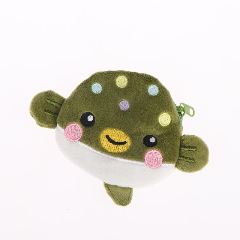 1Pcs Plush Zipper Coin Wallet Cute Pufferfish Mini Coin Purse Women'S Small Change Bag Key Earphone Pouch