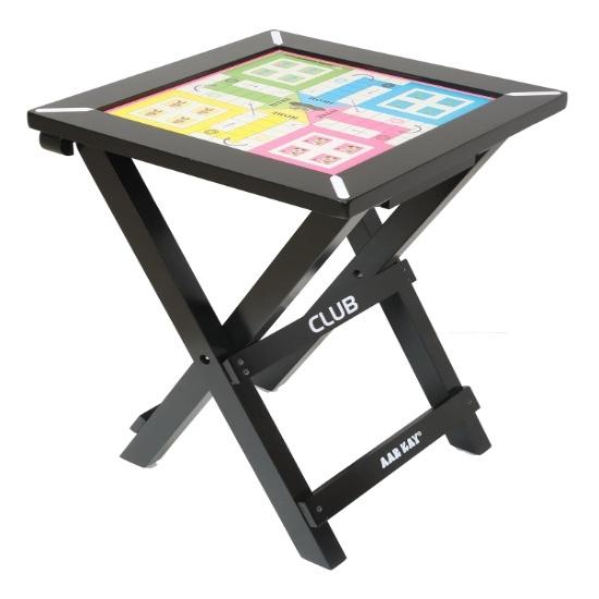 KNK Folding Wooden Ludo Board Table with Stand, Dark Cherry, Standard Size Ludo Game for Home