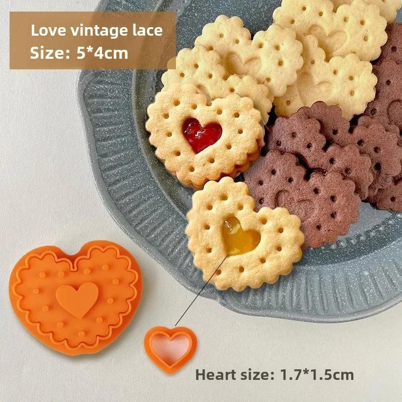 

Формочка для печенья сэндвич с джемом, 3D-форма для печенья, рождественская пластиковая прессуемая помадка, штамп для печенья, новогодний декор для торта, принадлежности для выпечки