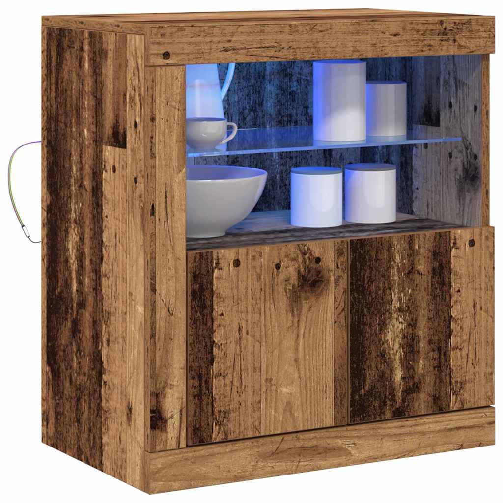 LED Sideboard In Brown 60.5 X 37 X 67 Cm Particleboard