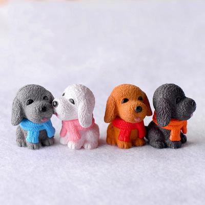 4ks/sada Kreslený pes Miniatury zvířat Minifigurky Diy Fairy Zahradní dekorace Mech Terárium Mikrokrajinka