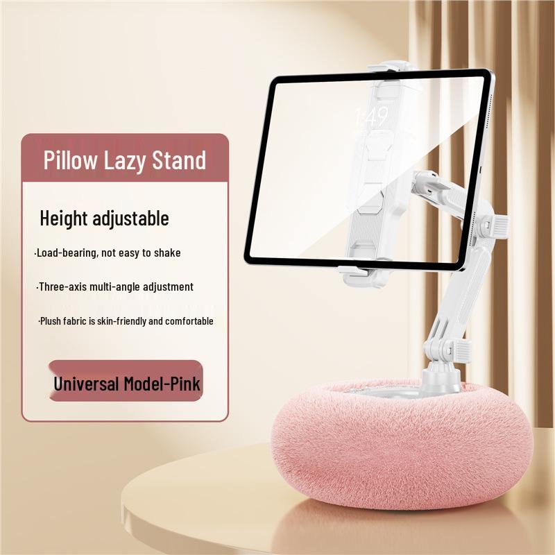 Rotating Plush Cushion Tablet & Phone Stand – Perfect for Bedside Video Viewing
