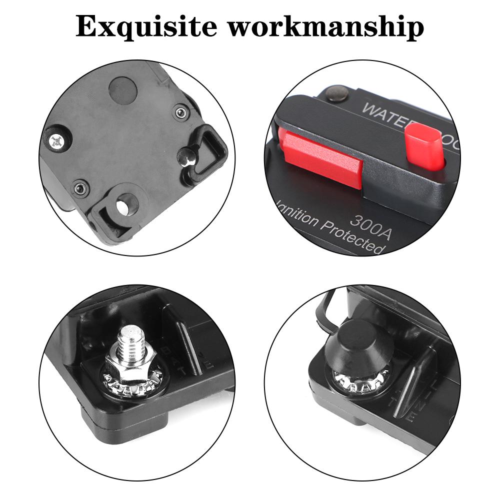 Fuse Reset Car Boat Auto Waterproof Fuse Box 12-48V DC Car Fusibles Amplificador Fuse 300A AMP Circuit Breaker Fuse Reset