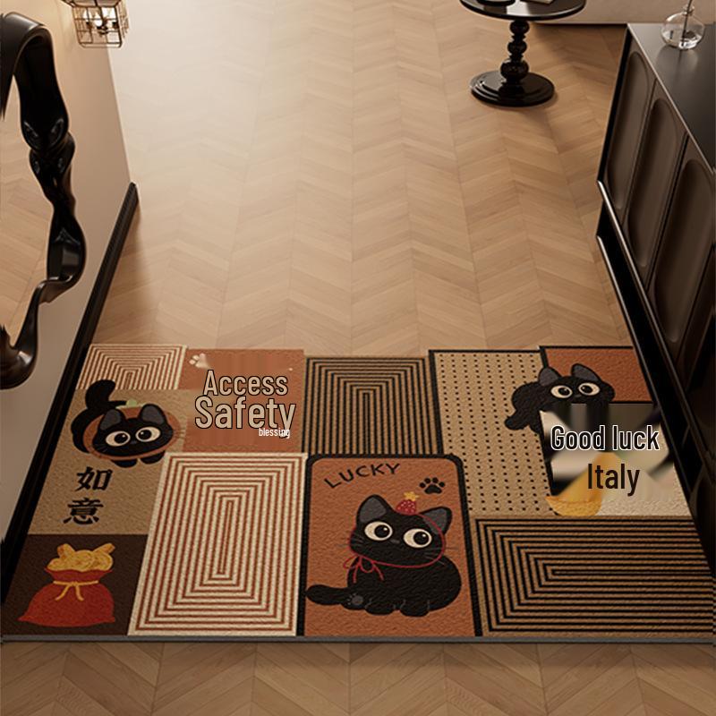 Cartoon Mimi Non-Slip Door Mat - Easy Clean, Dirt-Resistant, Cuttable Silk Loop Foot Pad for Home