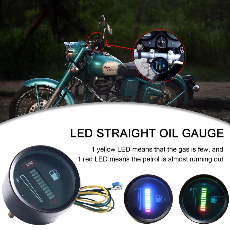Universal 2" 52mm Car Motorcycle Fuel Level Gauge 12V LED Fuel Level Meter Gauge Fuel Level Sensor Alloy Car Styling