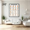 Tai Chi Chair Exercise Poster Workout Unframed Routine Clear Visual Instructions Low Impact Guide Seated Chart for Seniors Beginners Gentle
