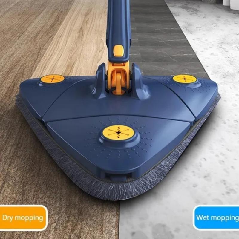 360° Rotating Triangular Mop with 10 Replacement Cloths , Adjustable,Retractable, Perfect for Home Use In Kitchen, Bathroom, Bedroom, Living Room