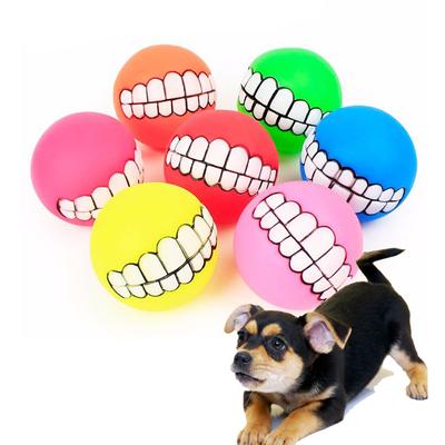 Haustier Hund Ball Zähne Spaß Trick Spielzeug Haustier Hund Silikon Spielzeug Kauspielzeug Zahnreinigung Quietschspielzeug Hundetraining Interaktives Haustierspielzeug