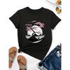 Womens Geometric Sakura Tree Print Crew Neck T Shirt 1pc Polyester Knit Medium Stretch All Season Comfy Casual Short Sleeve Spring Summer Fashion Top
