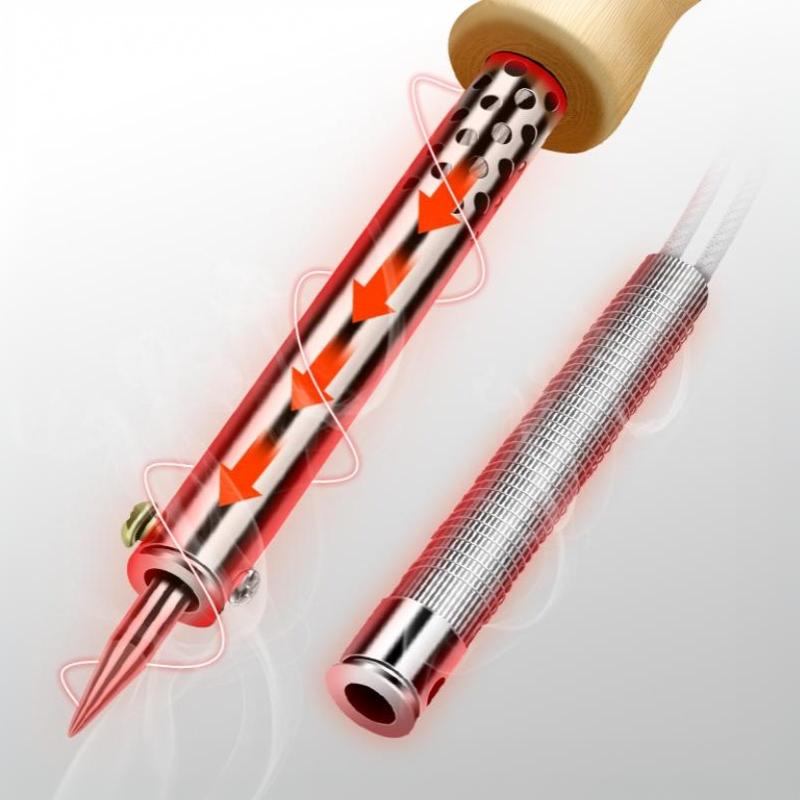 Electric Mini Soldering Iron 220V 30-100W Adjustable Temp Wood Handle for Small Electronic Repair DIY Projects