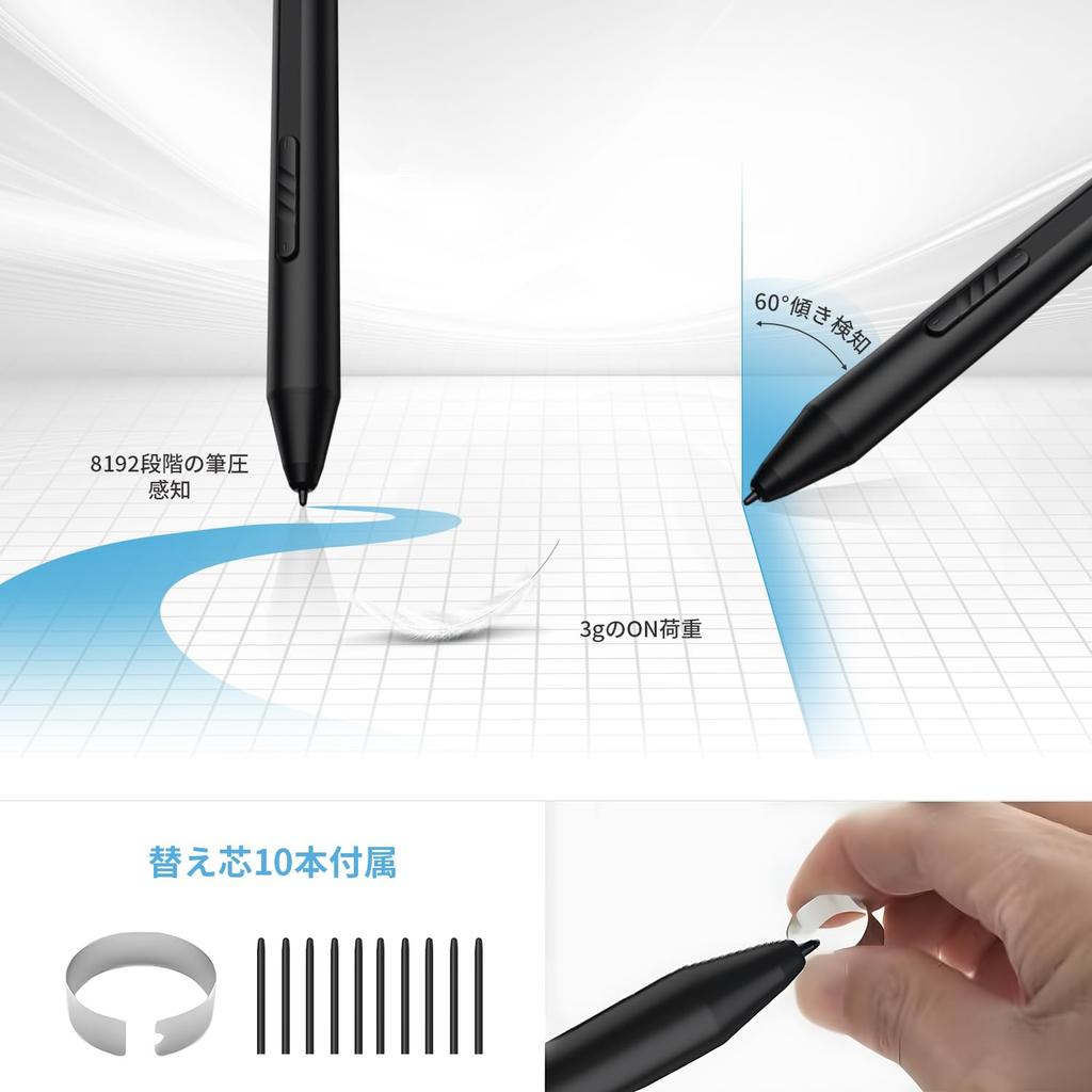XPPen Deco LW Pen Tablet, 10x6 inches, Bluetooth 5.0 Wireless Connection, 8 Shortcut Keys, X3 Elite Stylus, 8192 Levels of Pressure Sensitivity, 60° T