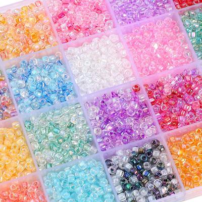 Ca. 840 Stück Premium 4 mm Fantasy gefärbte Kern Dreieck Perlen Glas Saatperlen Lose Perlen für DIY Handgemachten Perlen Schmuck Material
