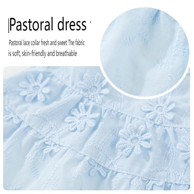 Spring and summer thin daisy skirt lace collar cat and dog clothing two-legged casual wear