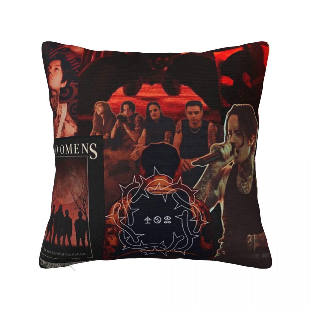 Bad Omens Наволочка для квадратной подушки Чехол для подушки Наволочка Чехол для декоративной подушки для дома Дивана Гостиной 12x12Inch