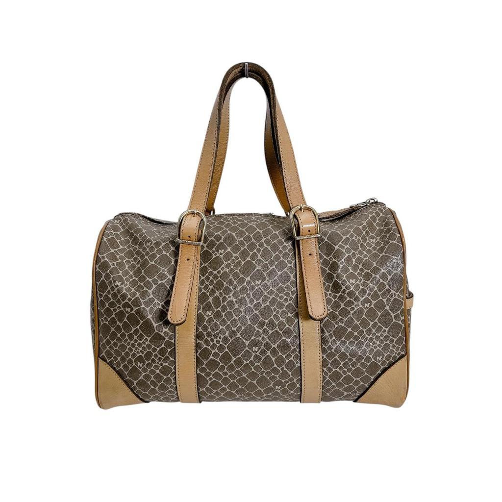 NINA RICCI Animal pattern Handbag PVC Brown Women Used