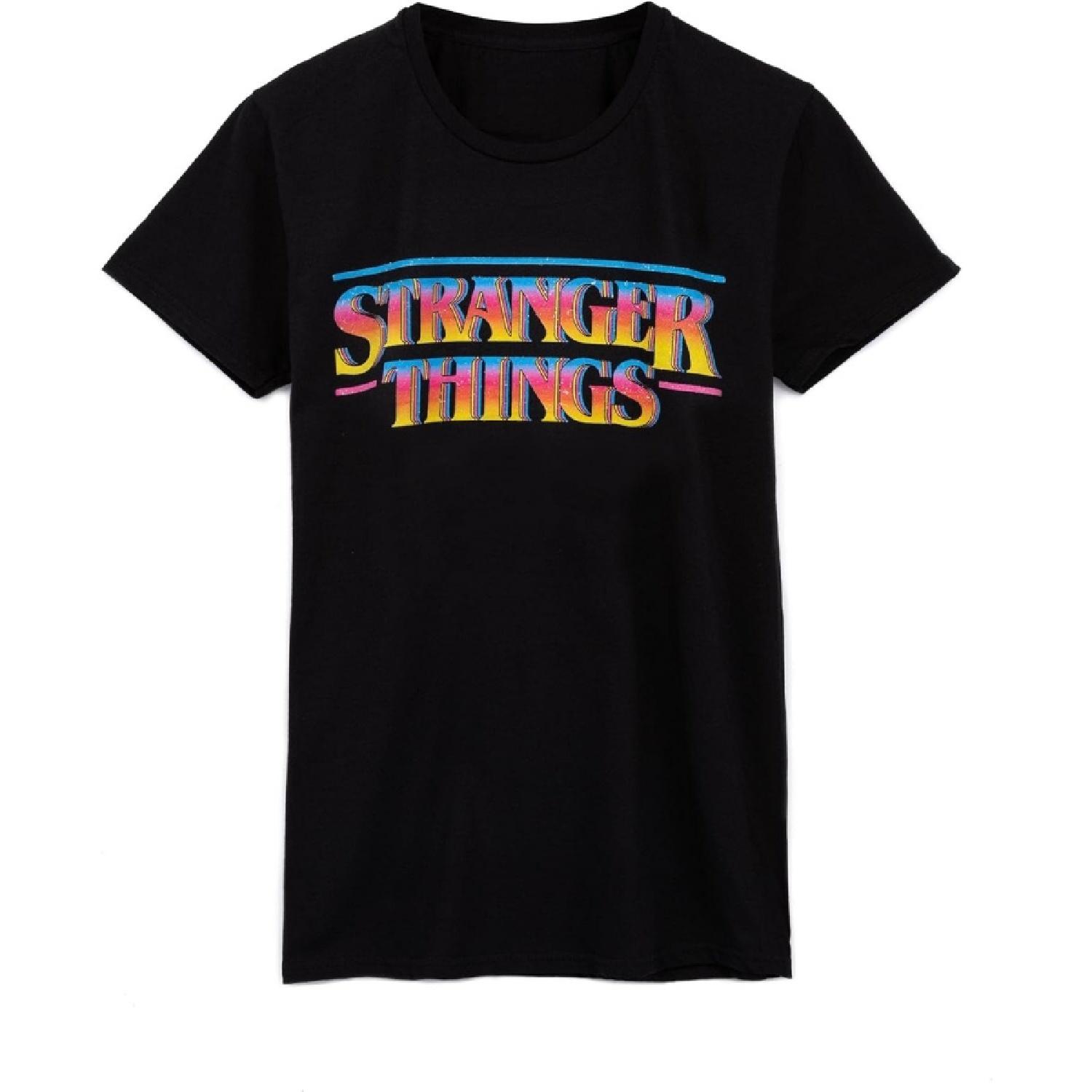 

Stranger Things T-Shirt Adults Mens Distressed Retro Logo Black Outfit XXXXXL різнокольоровий