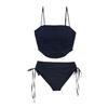 2024 Korean-Style Women's Split Swimsuit: Girl's Tube Top Drawstring Bikini for Resorts & Hot Springs