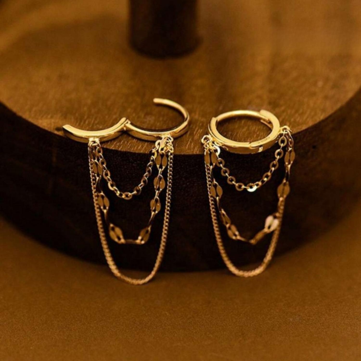 

High-Quality Stainless Steel Interlaced Hoop Earrings: Simple Fringe Earrings for Women, Perfect for Everyday Wear