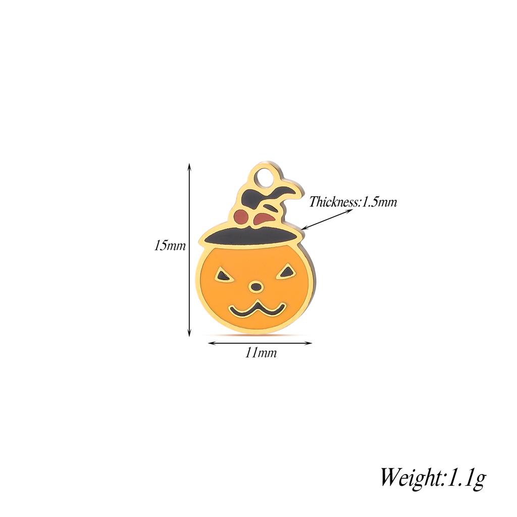 4Pcs/lot Halloween Charms Stainless Steel Pumpkin Ghost Bat Pendant for Making DIY Necklace Jewelry Accessories Supplies