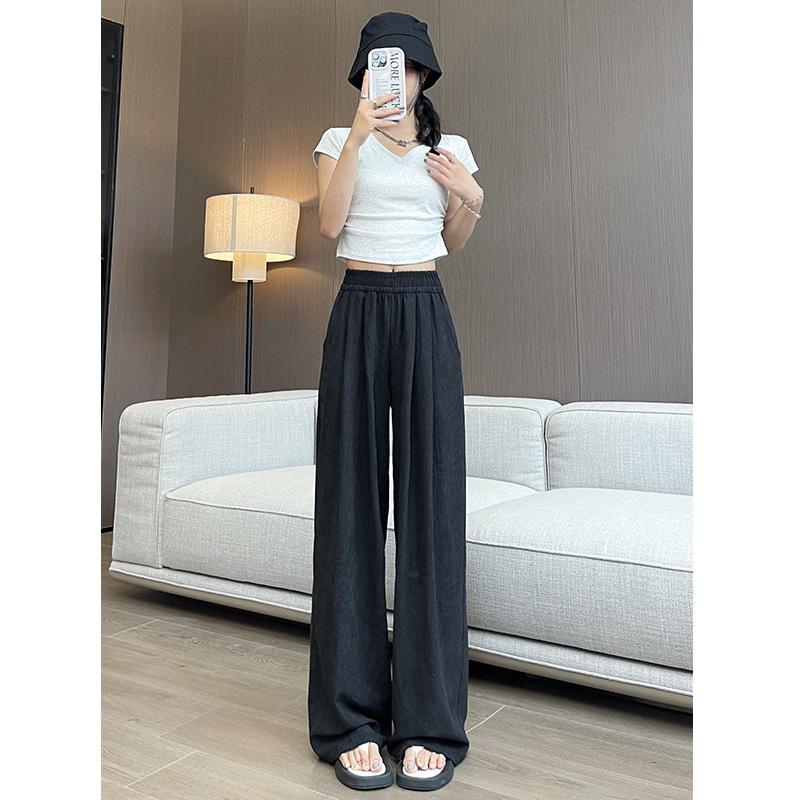 Korean-style Design-sensory, Fu Yamamoto Pants for Women, New Summer Casual Loose Lazy Ice Silk Wide-leg Trousers
