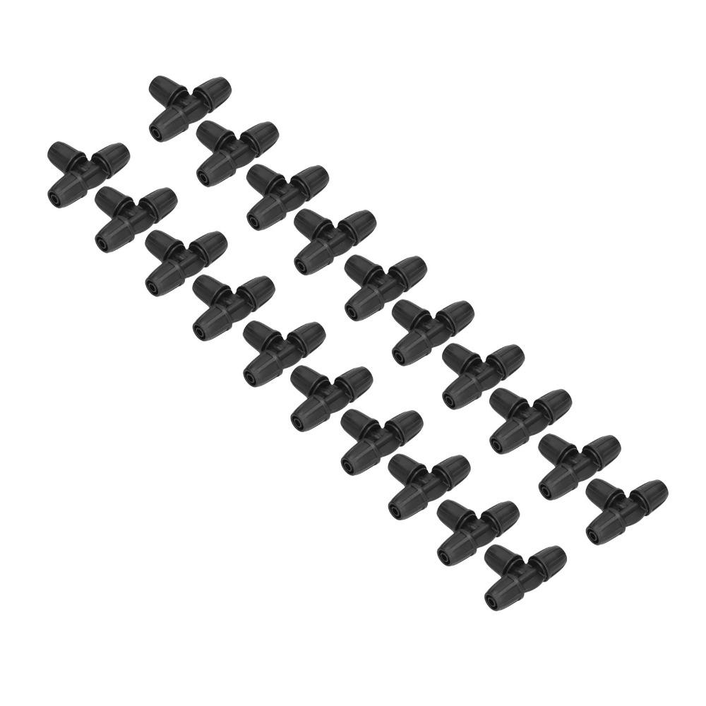 20PCS Plastic Drip Irrigation Tee Connector Black 5/16 Inch Drip Tee  Garden Irrigation