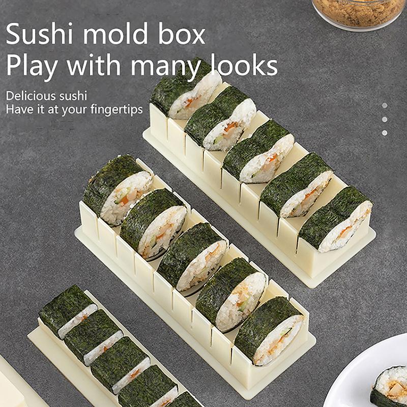 3Pcs/Set Sushi Maker Equipment Kit Plastic Kimbap Sushi Rolls Mold Round Square Heart-Shaped Sushi Making Tools Cake Roll Mold
