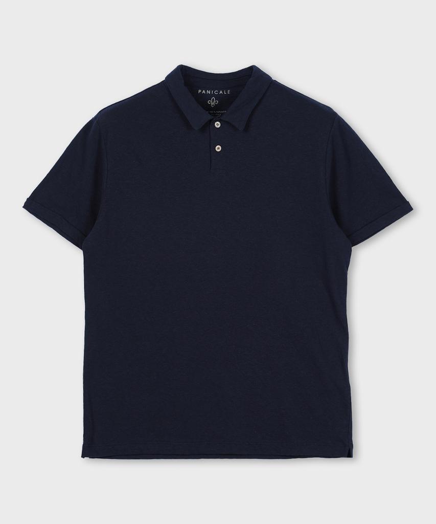 PANICALE Linen Blend Collared T-Shirt 2 Colors