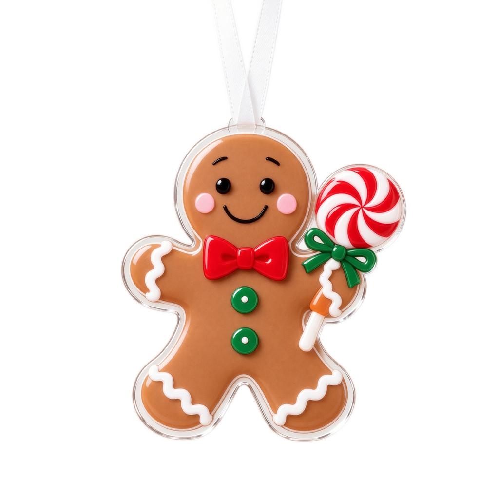Snowman, Santa and 2D Acrylic Hanging Ornament for Holiday Home Door Handle Decoration
