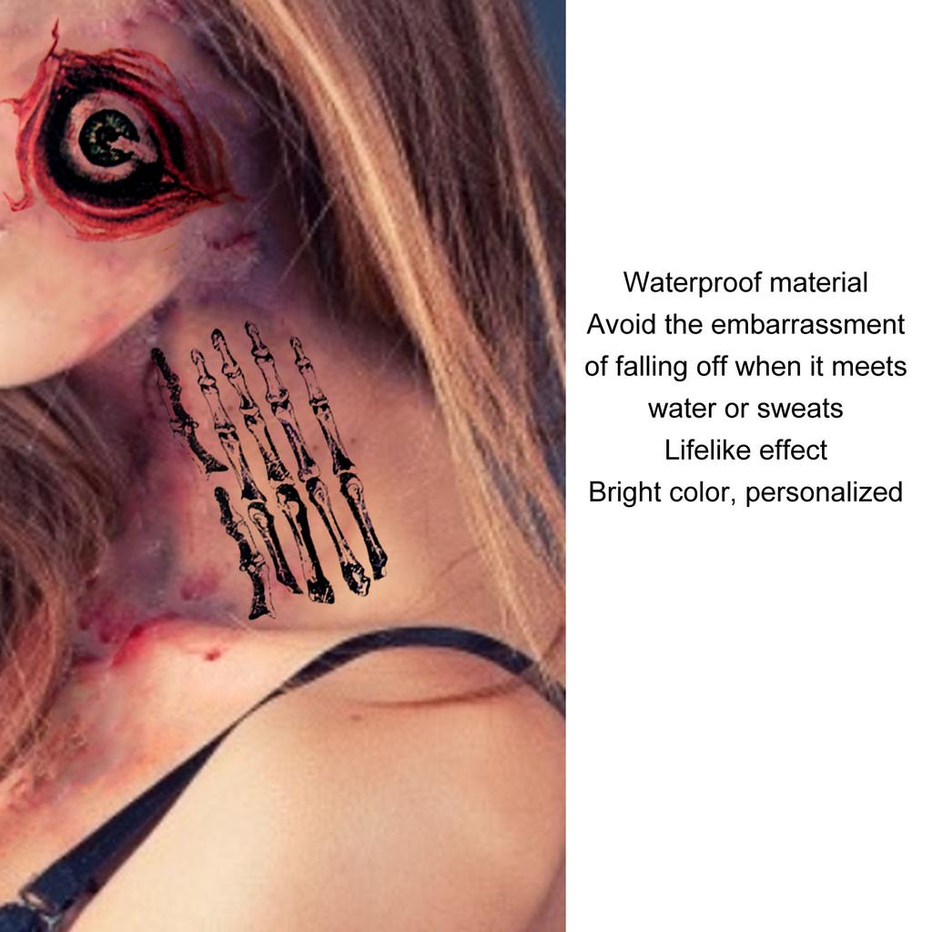 28pcs Halloween Tattoo Stickers Scar Pumpkin Pattern Waterproof Fake Tattoo Stickers